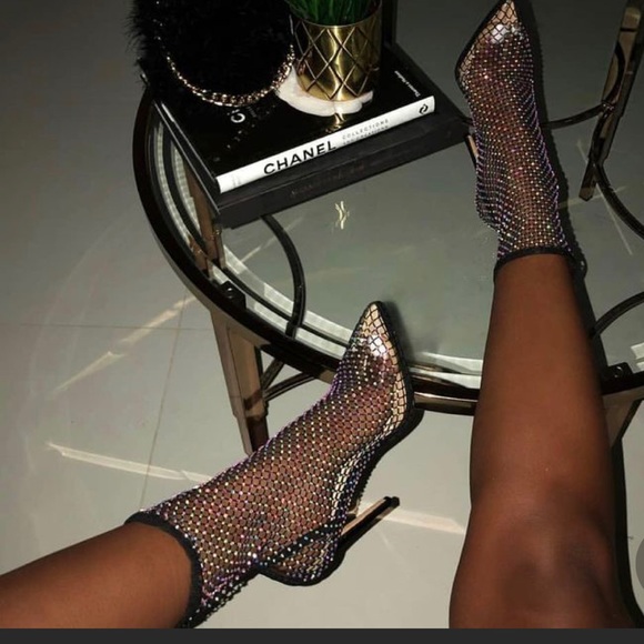 Simmi diamond fishnet bootie - Picture 2 of 8
